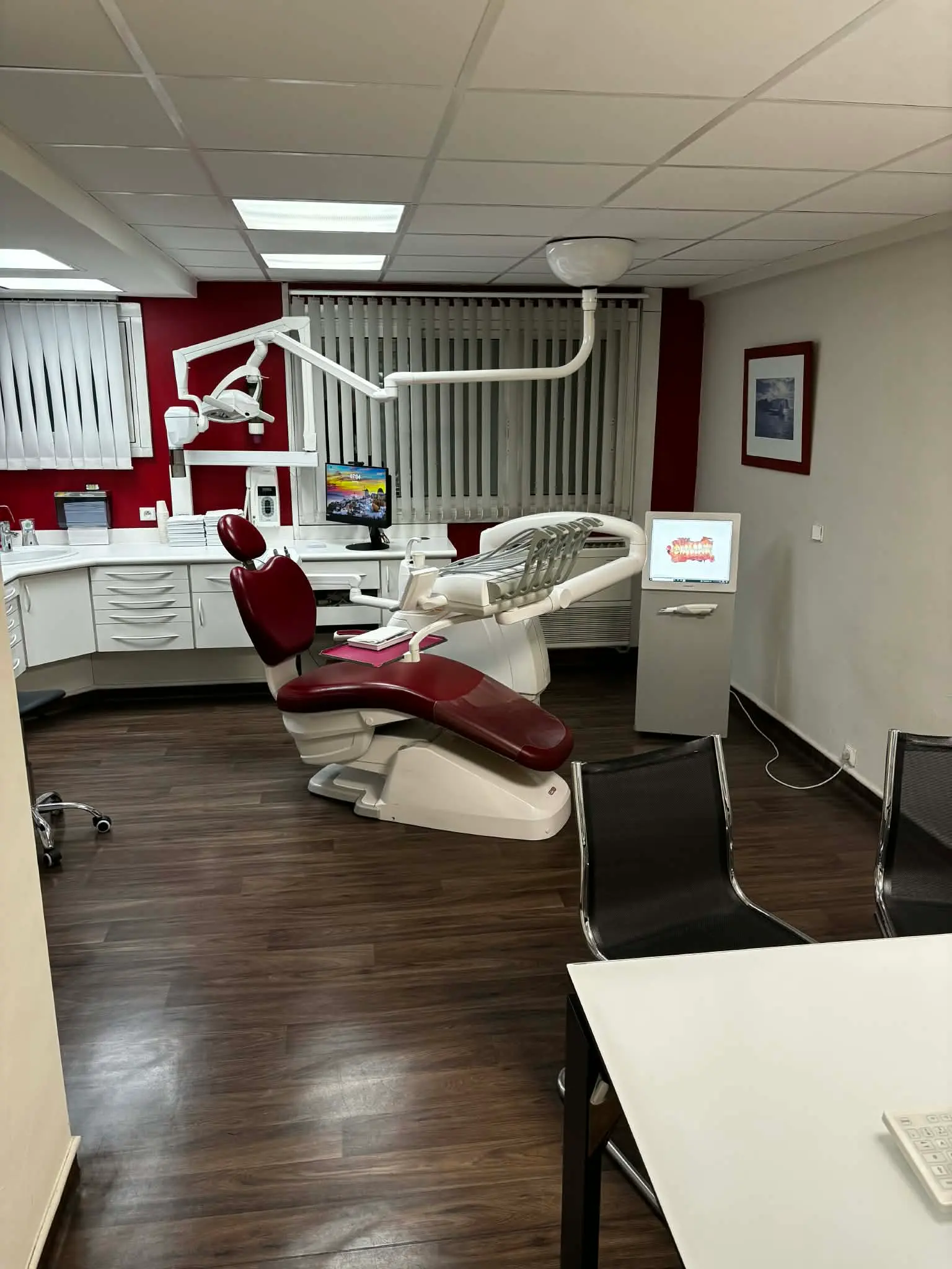 Plateau technique installé au fauteuil